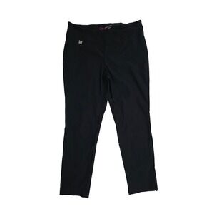 Peck & Peck Petite Black Pull On Trousers Slim Leg Stretch Dress Pants 10P